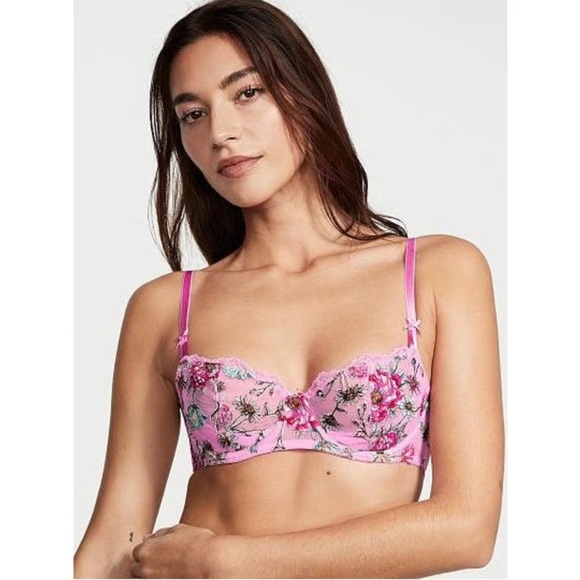 Victoria's Secret Pink Garden Floral Dream Angels Embroidered Bra 32DDD (32F) - Picture 1 of 3
